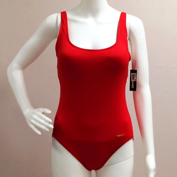 DKNY Flame Over the shoulder Swimsuit - Picture 1 of 8